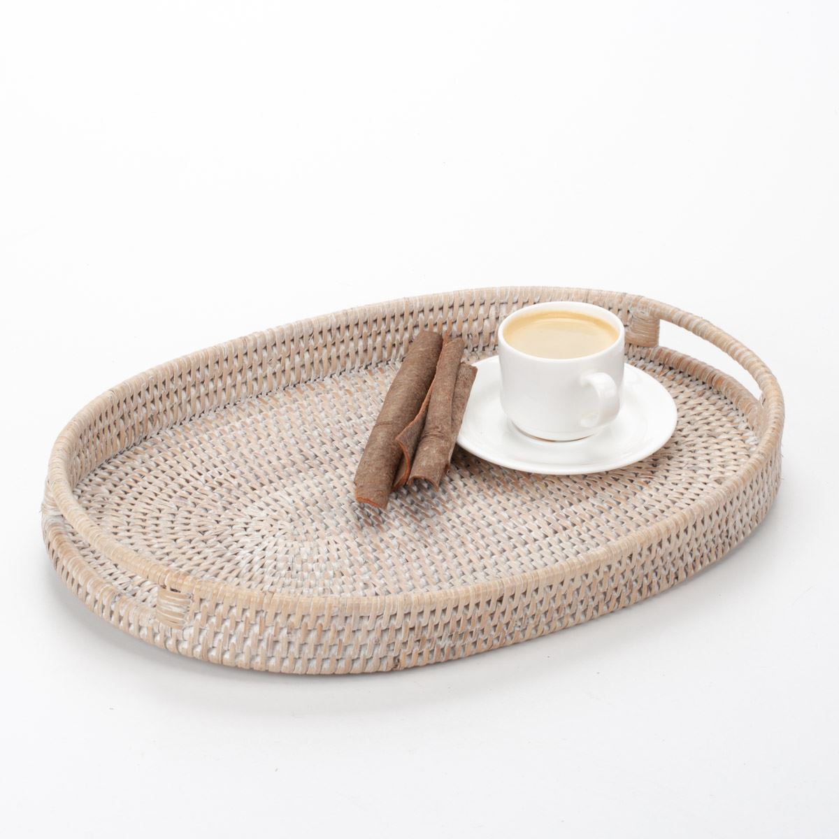 Таця овальна плетена hand made з натурального ротанга, 38*25*4 см, 21705