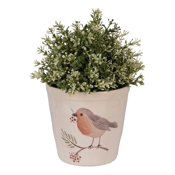 Керамическое кашпо для цветов в винтажном стиле Bird, 15*14 см, 6CEVGP0001M