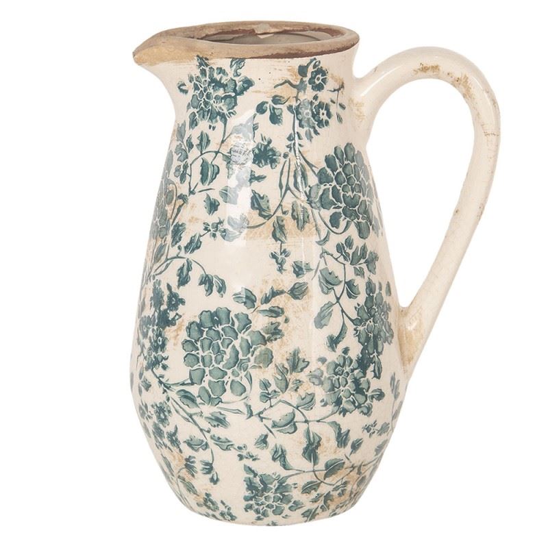 Декоративний керамічний глечик в вінтажному стилі Pastel Blue, 16*12*22 см, 6CE1033