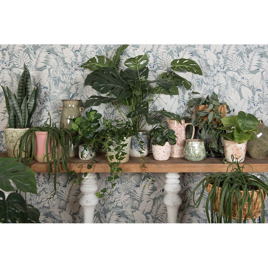 Керамічне кашпо для квітів в вінтажному стилі Pastel Green, 16*16 см, 6CE1384L