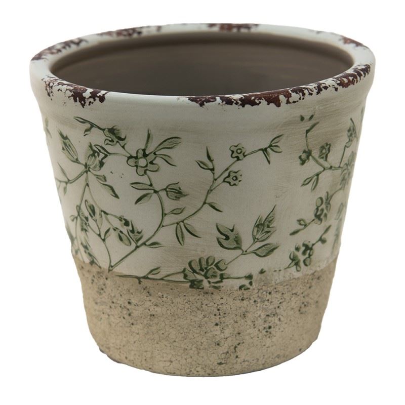 Керамічне кашпо для квітів в вінтажному стилі Pastel Green, 16*16 см, 6CE1384L