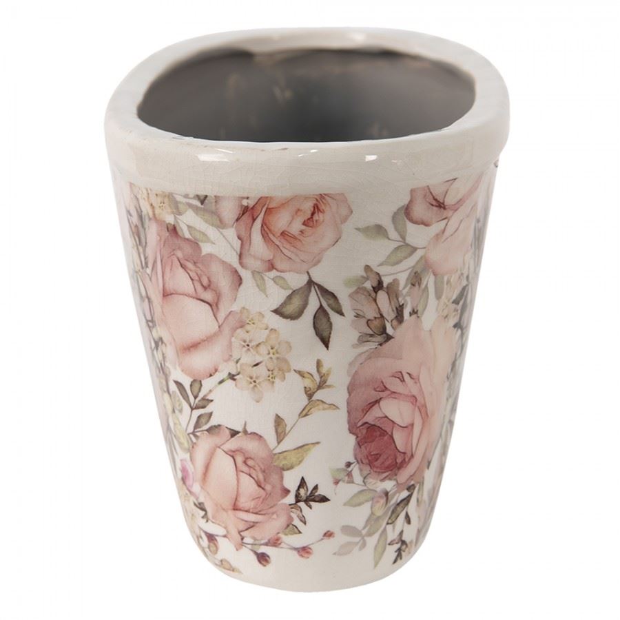 Керамічне кашпо для квітів в вінтажному стилі Roses, 27*13*14 см, 6CE1411
