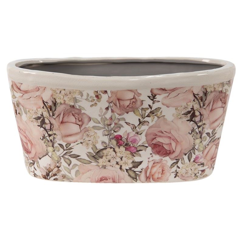 Керамічне кашпо для квітів в вінтажному стилі Roses, 27*13*14 см, 6CE1411
