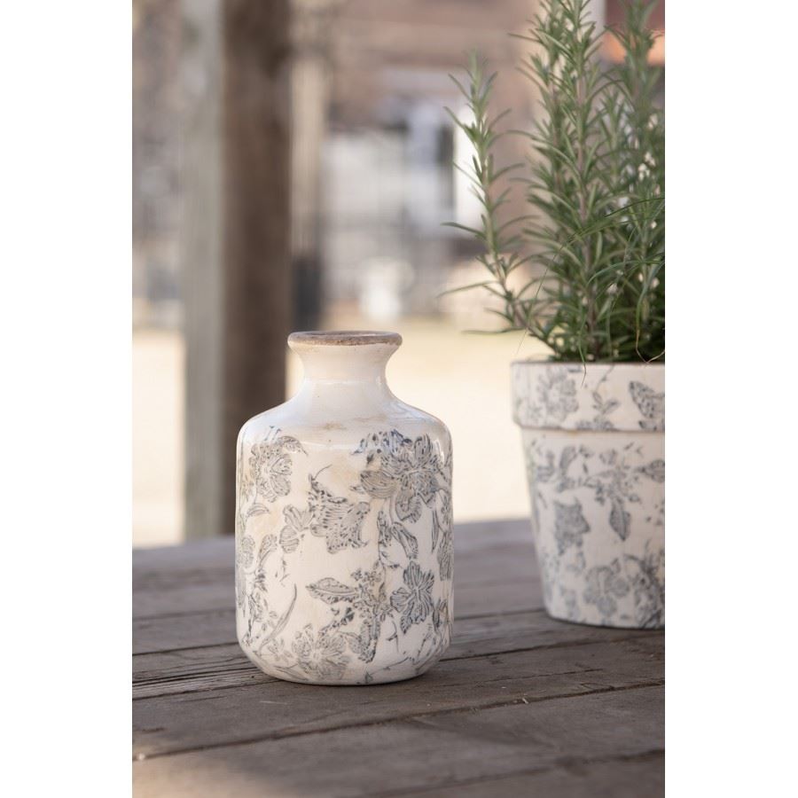 Декоративная керамическая ваза в винтажном стиле Pastel Grey, 11*17 см, 6CE1449S