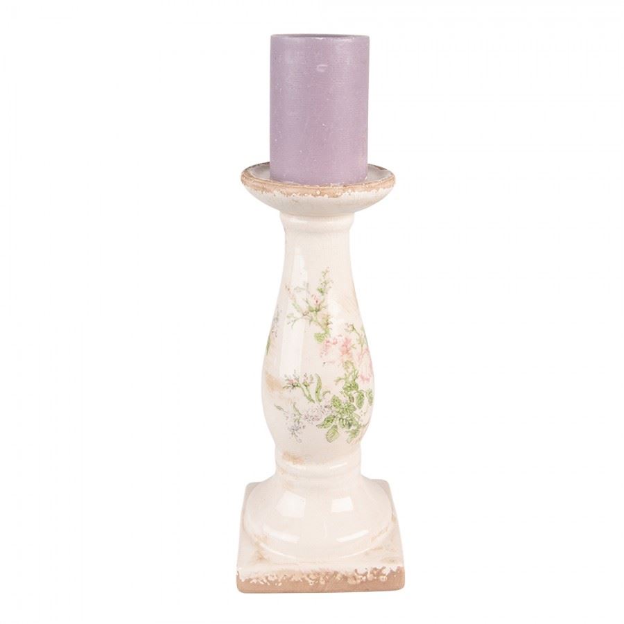 Керамический подсвечник в винтажном стиле Flowers, 13*30 см, 6CE1539L