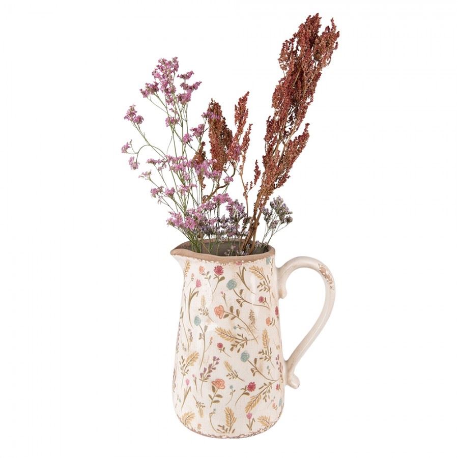 Декоративный керамический кувшин в винтажном стиле Colored Flowers, 21*14*23 см, 6CE1552L