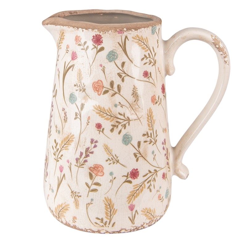 Декоративный керамический кувшин в винтажном стиле Colored Flowers, 21*14*23 см, 6CE1552L
