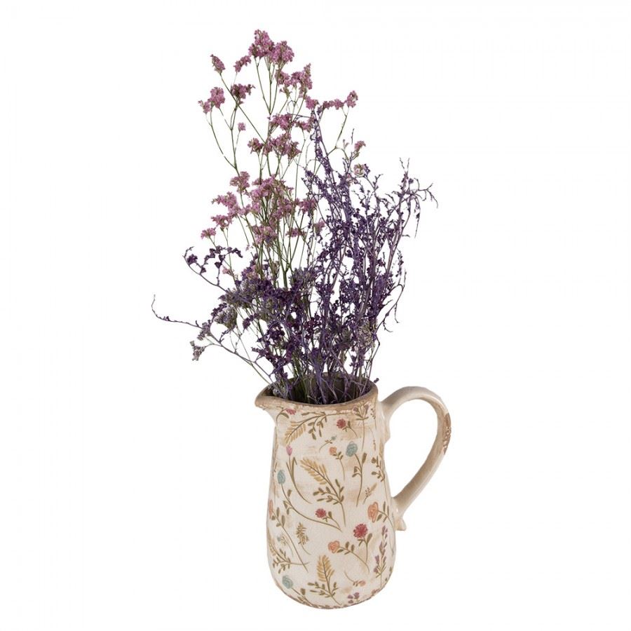 Декоративный керамический кувшин в винтажном стиле Colored Flowers, 16*11*18 см, 6CE1552M