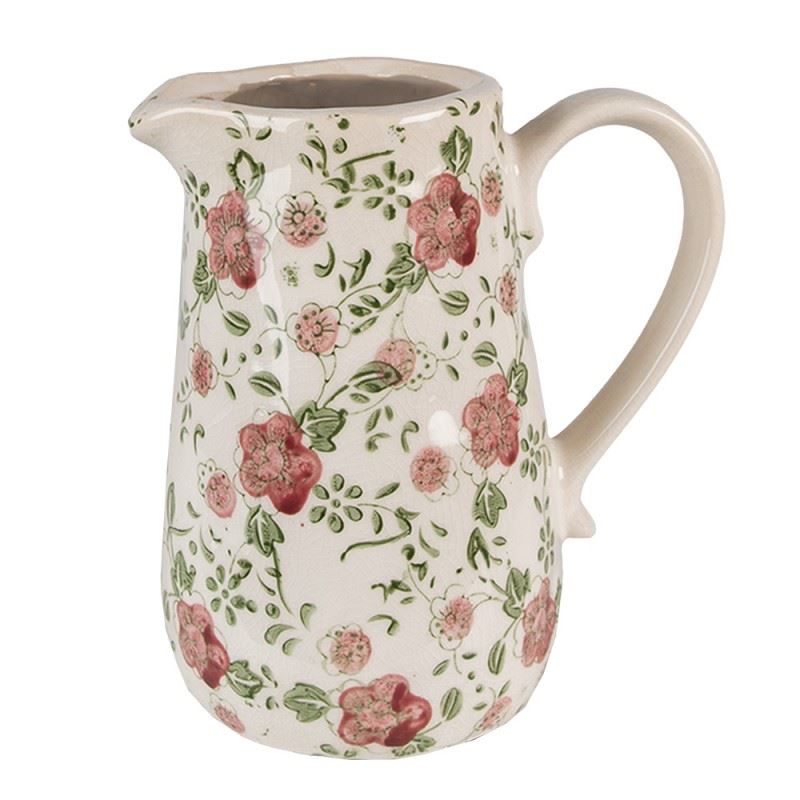 Декоративний керамічний глечик в вінтажному стилі Red Flowers,  16*11*18 см, 6CE1563M