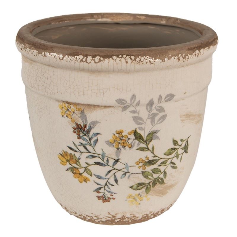 Керамічне кашпо для квітів в вінтажному стилі Flowers, 18*17 см, 6CE1607L