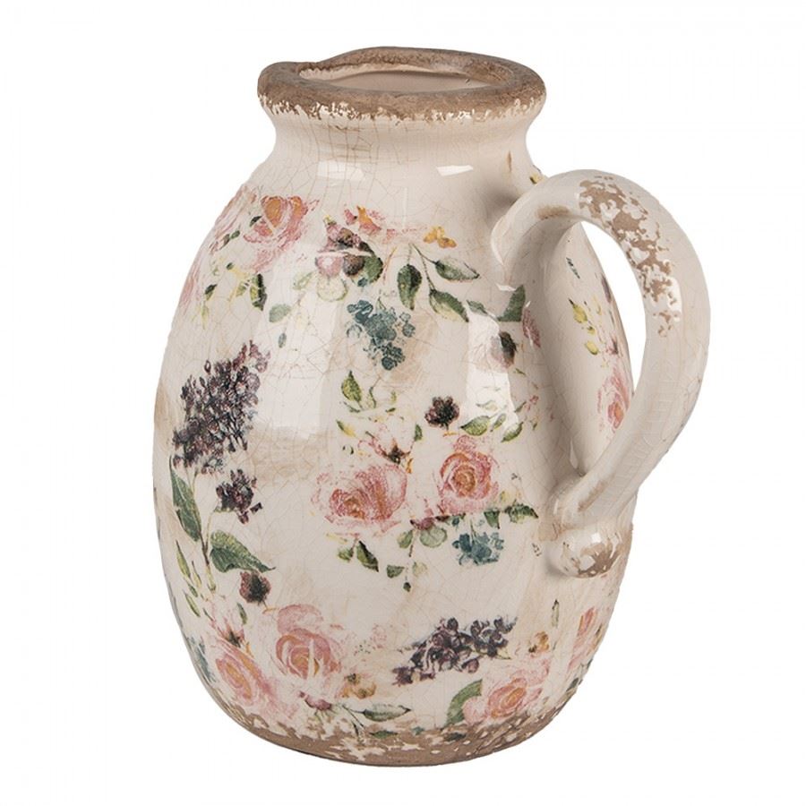 Декоративный керамический кувшин в винтажном стиле Flowers, 17*13*18 см, 6CE1613M