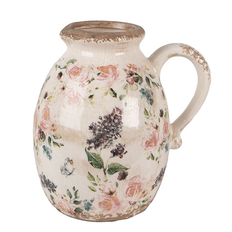 Декоративный керамический кувшин в винтажном стиле Flowers, 17*13*18 см, 6CE1613M