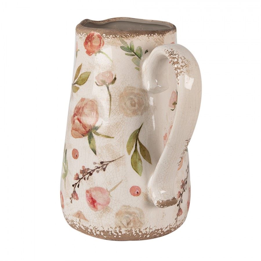 Декоративный керамический кувшин в винтажном стиле Pink Roses, 21*15*23 см, 6CE1624L