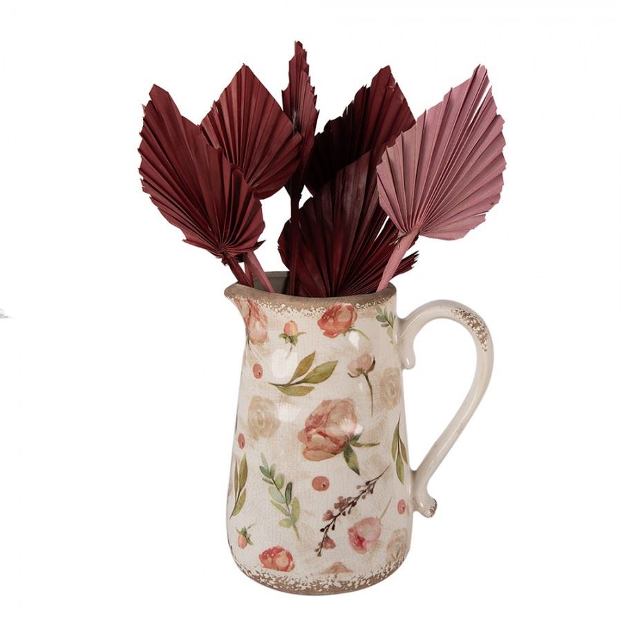 Декоративный керамический кувшин в винтажном стиле Pink Roses, 21*15*23 см, 6CE1624L