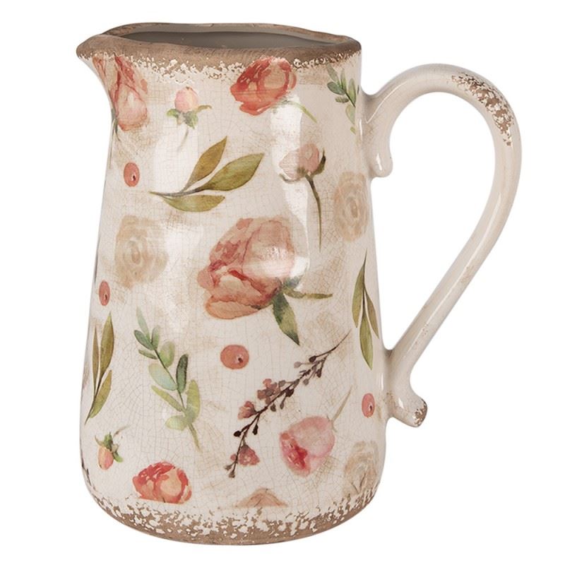 Декоративный керамический кувшин в винтажном стиле Pink Roses, 21*15*23 см, 6CE1624L