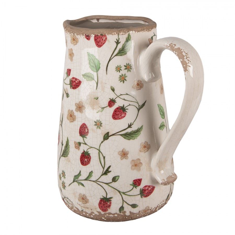 Декоративный керамический кувшин в винтажном стиле Strawberries, 21*15*23 см, 6CE1633L