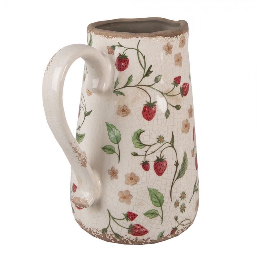 Декоративный керамический кувшин в винтажном стиле Strawberries, 21*15*23 см, 6CE1633L