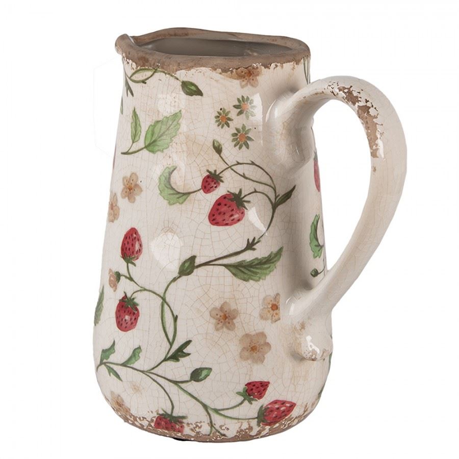 Декоративный керамический кувшин в винтажном стиле Strawberries, 17*12*18 см, 6CE1633M