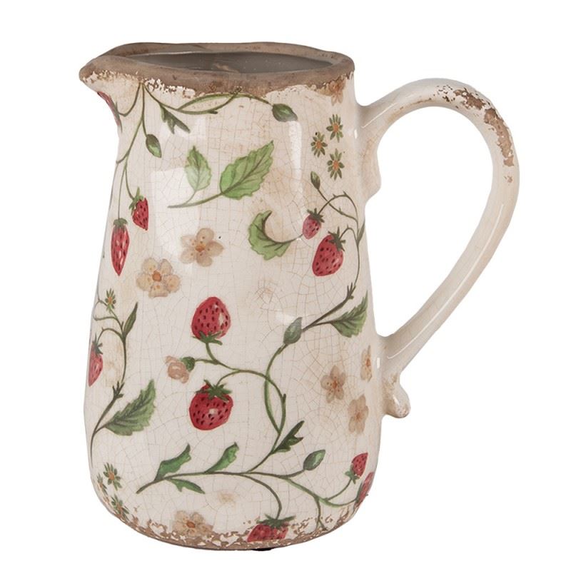 Декоративный керамический кувшин в винтажном стиле Strawberries, 17*12*18 см, 6CE1633M