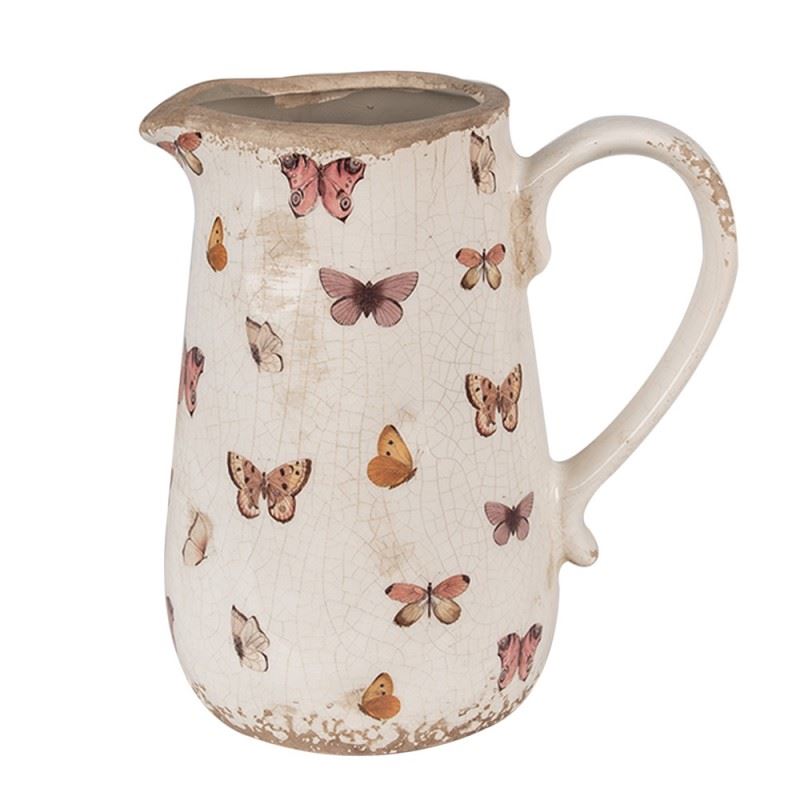 Декоративный керамический кувшин в винтажном стиле Butterflies, 16*12*18 см, 6CE1663M
