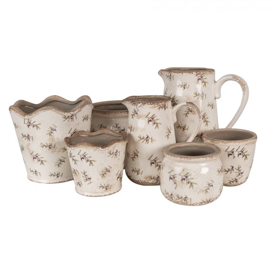 Декоративный керамический кувшин в винтажном стиле Olives, 16*12*18 см, 6CE1671M
