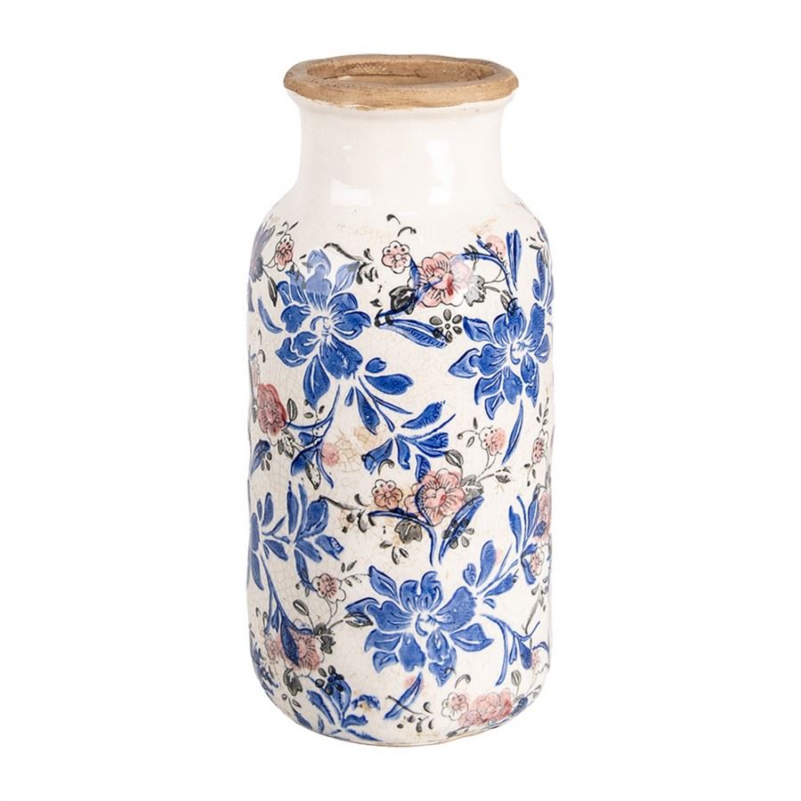 Декоративная керамическая ваза в винтажном стиле Blue Flowers, 15*32 см, 6CE1928L