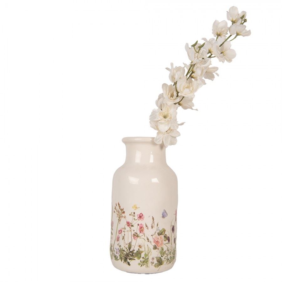 Декоративна керамічна ваза в вінтажному стилі Summer Flowers, 14*26 см, 6CE1932M