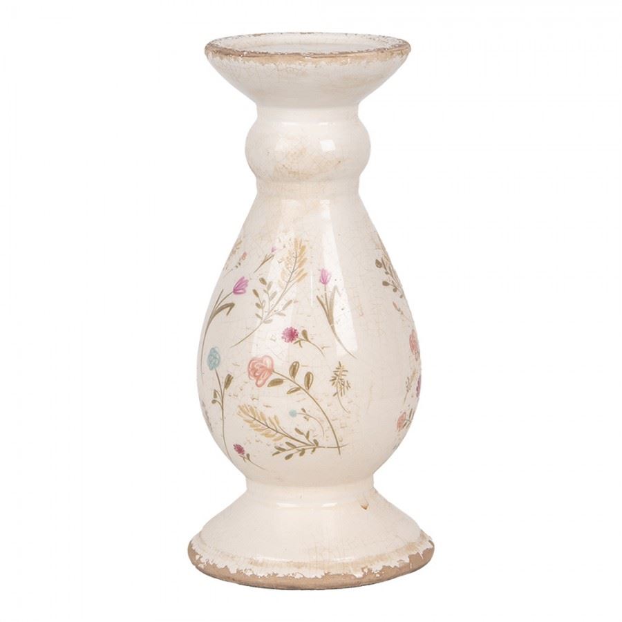 Керамический подсвечник в винтажном стиле Colored Flowers, 12*26 см, 6CE1945M