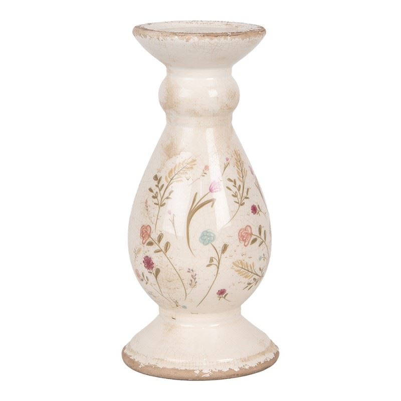 Керамический подсвечник в винтажном стиле Colored Flowers, 12*26 см, 6CE1945M