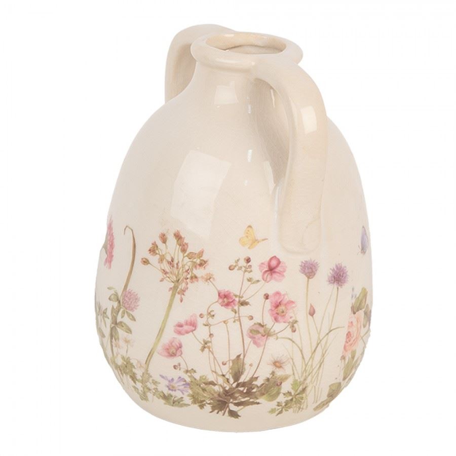 Декоративная керамическая ваза в винтажном стиле Summer Flowers, 14*18 см, 6CE1947M