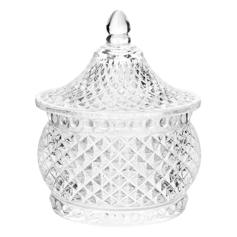 Скляна бонбоньєрка для солодощів/горішків/сухофруктів, 8*10 см, 6GL5007