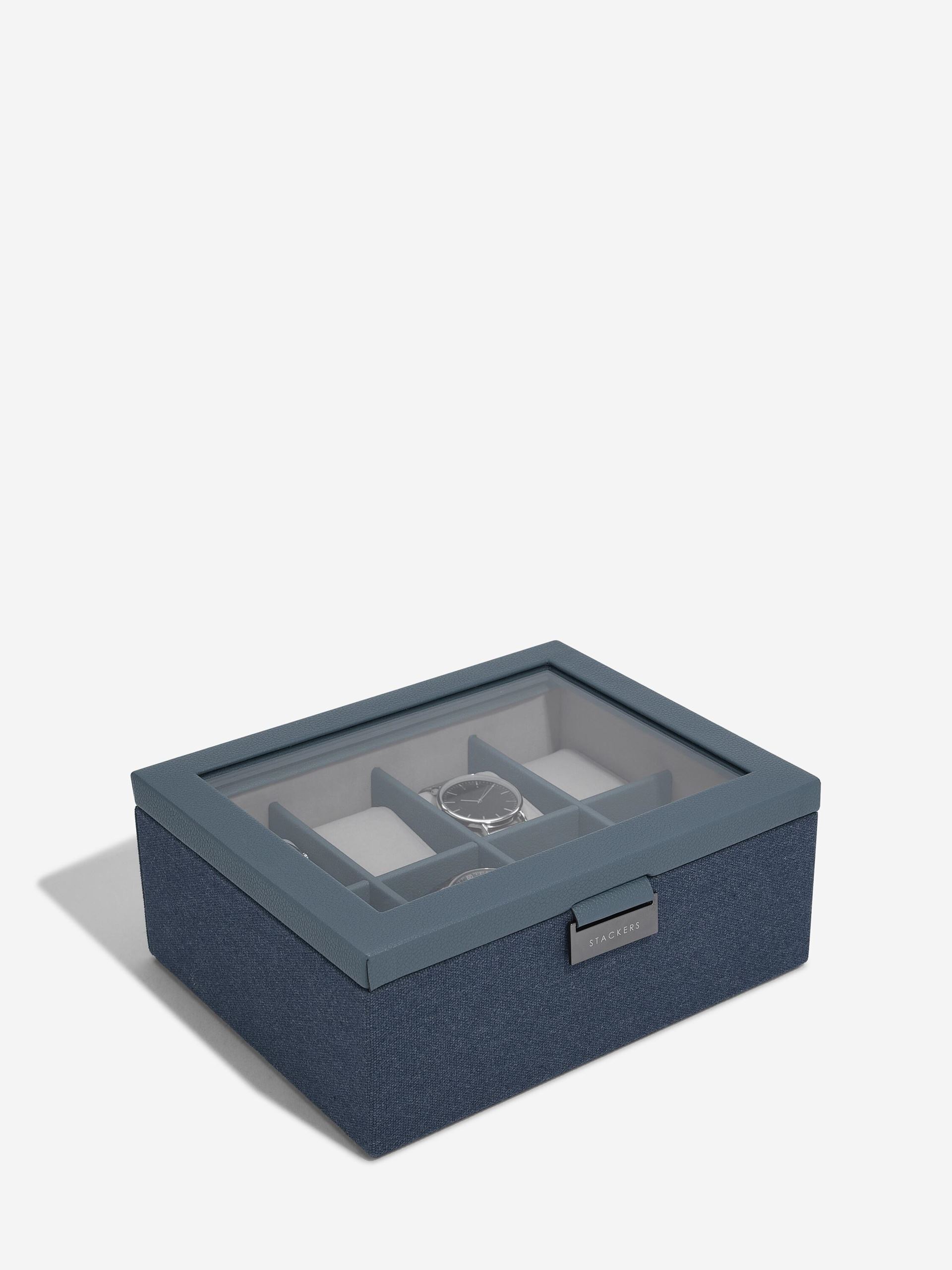 Скринька для годинників Stackers Blue Canvas, 19,5*24*9,5 см, 76407