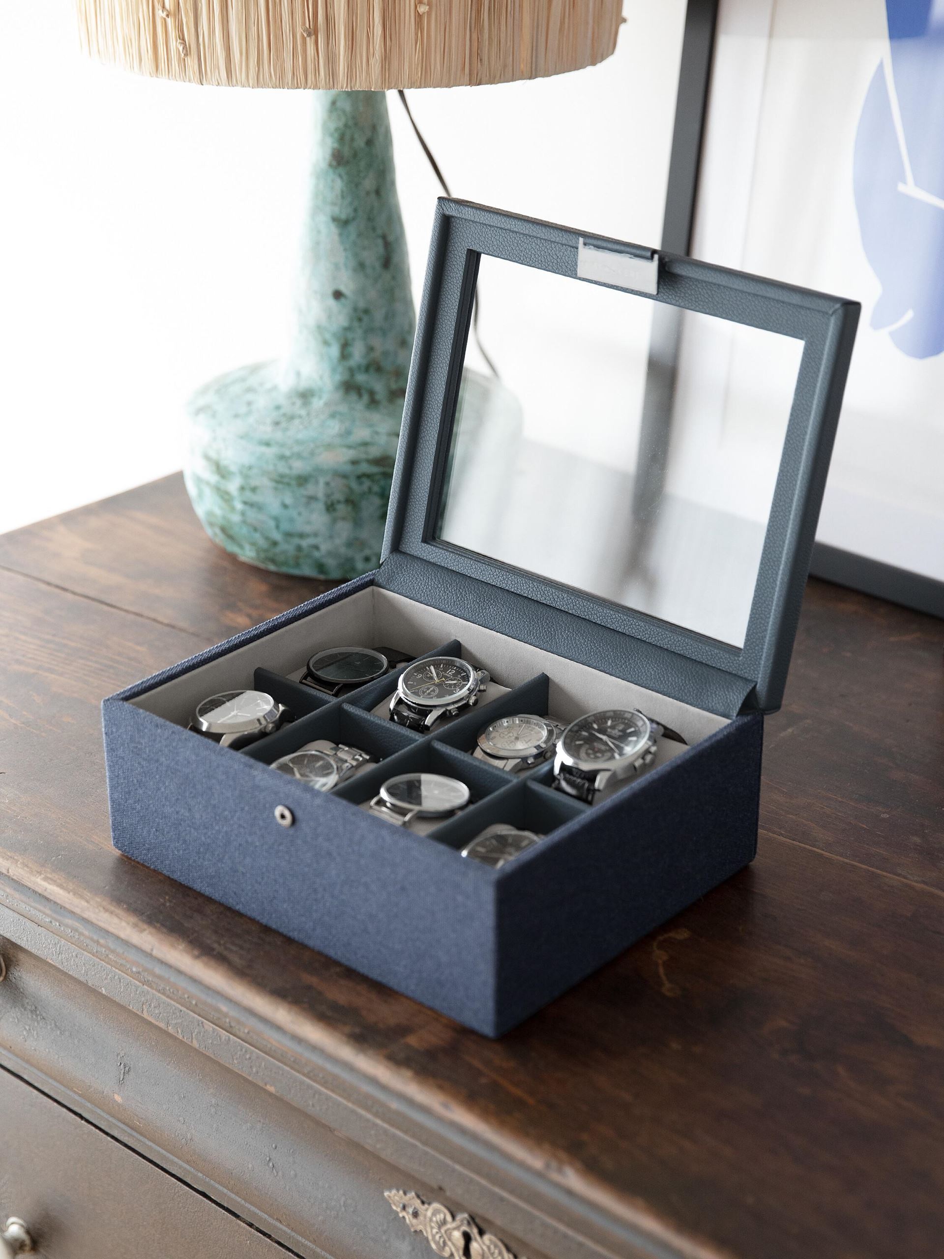 Скринька для годинників Stackers Blue Canvas, 19,5*24*9,5 см, 76407