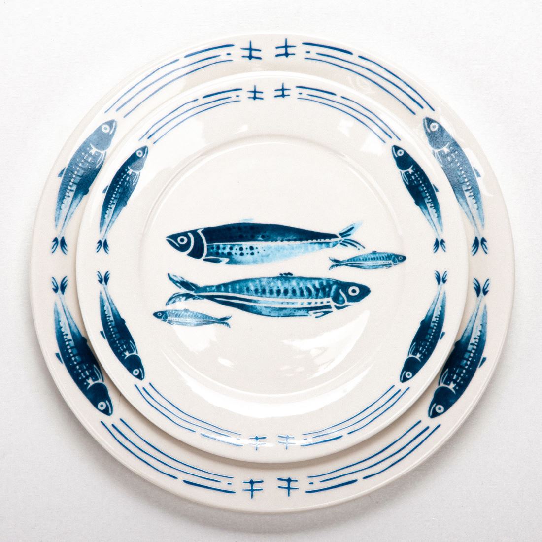 Тарелка Blue White Fishes, 20 см, FIBDP