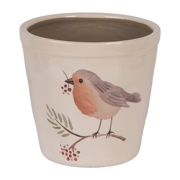 Керамическое кашпо для цветов в винтажном стиле Bird, 15*14 см, 6CEVGP0001M