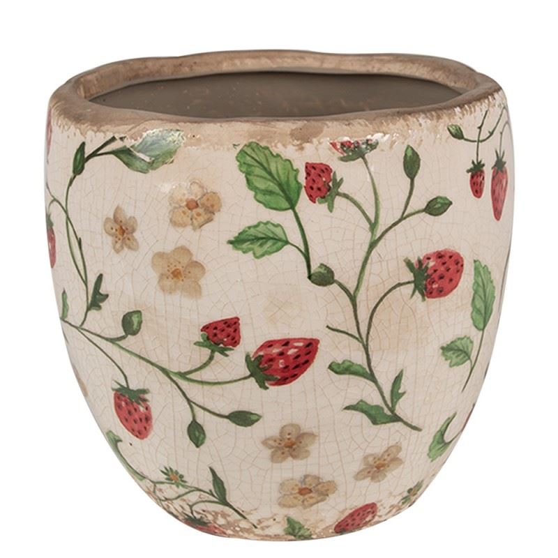 Керамическое кашпо для цветов в винтажном стиле Strawberrie, 13*11 см, 6CE1634S