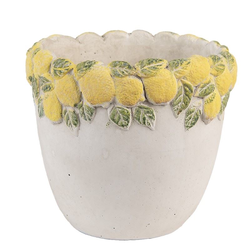 Керамічне кашпо для квітів в вінтажному стилі Lemons, 16*15 см, 6TE0572S