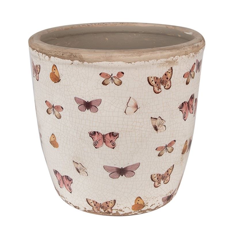 Керамічне кашпо для квітів в вінтажному стилі Butterflies, 16*16 см, 6CE1661L