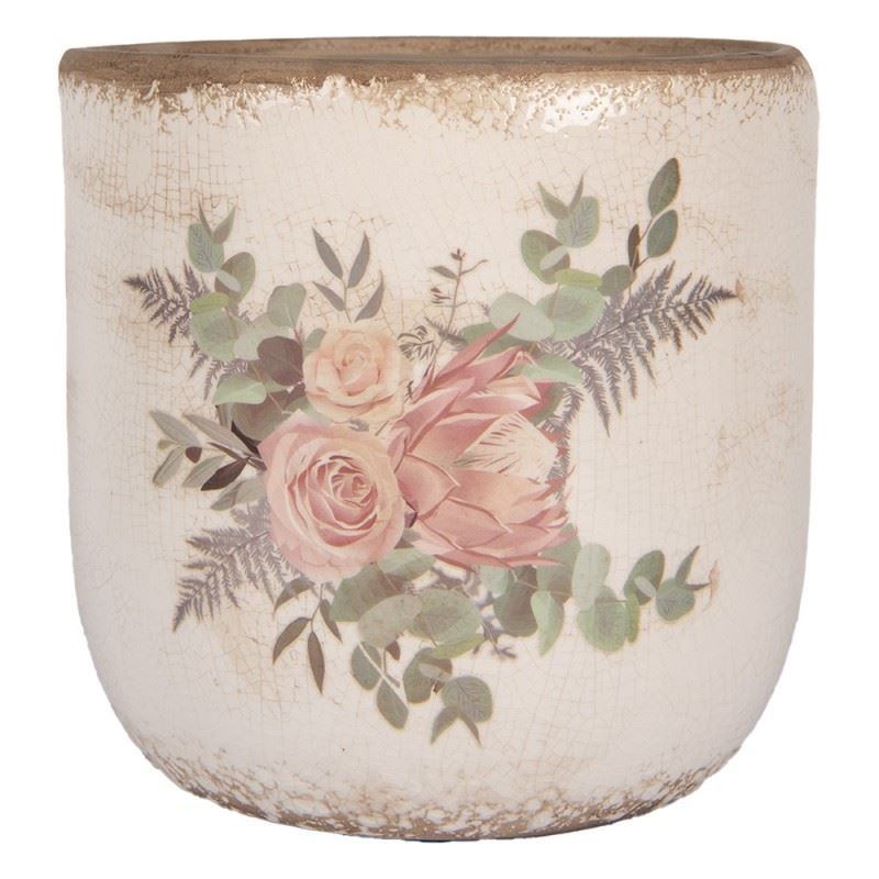 Керамическое кашпо для цветов в винтажном стиле Roses, 20*19 см, 6CE1981XL