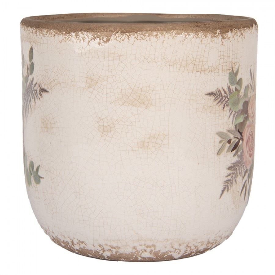 Керамическое кашпо для цветов в винтажном стиле Roses, 20*19 см, 6CE1981XL