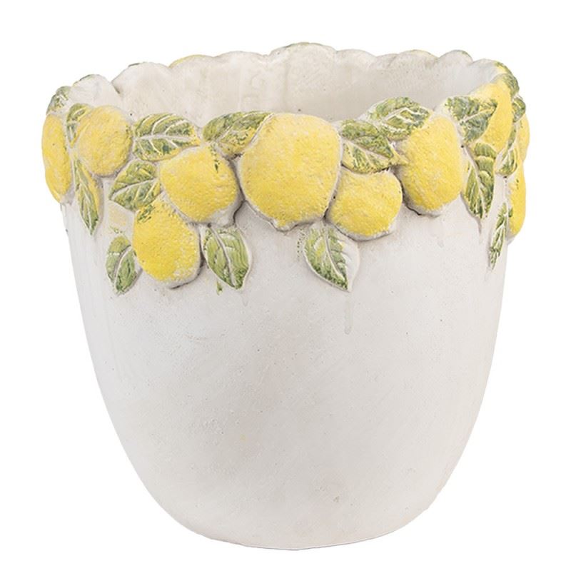 Керамічне кашпо для квітів в вінтажному стилі Lemons, 20*19 см, 6TE0572M