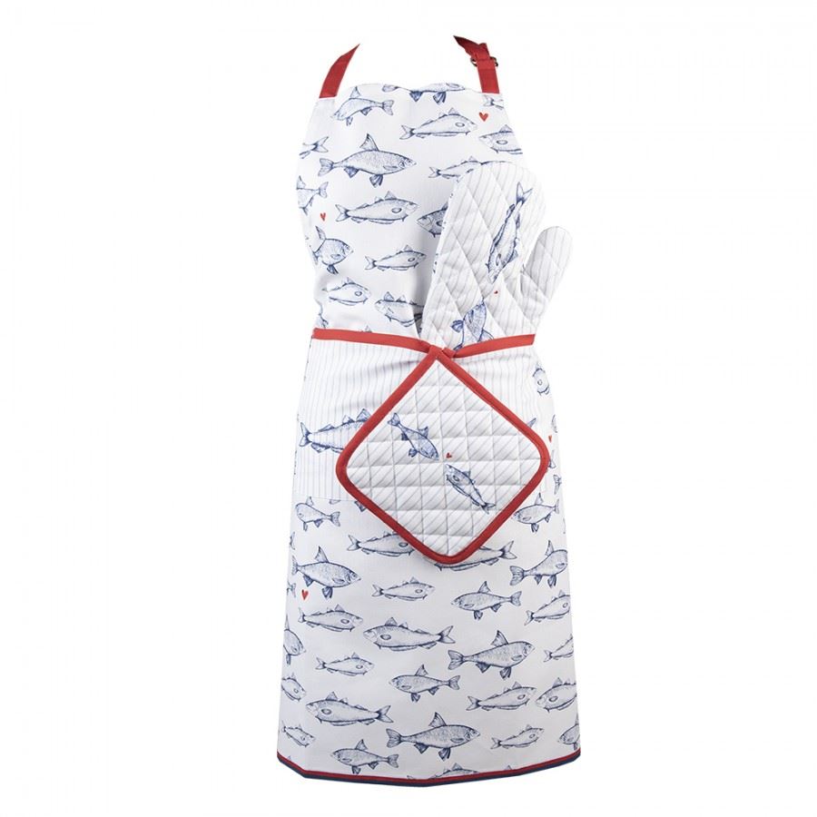 Фартух Clayre & Eef Blue White Fishes, 70*85 см, SSF41