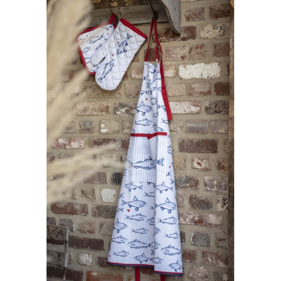 Фартух Clayre & Eef Blue White Fishes, 70*85 см, SSF41