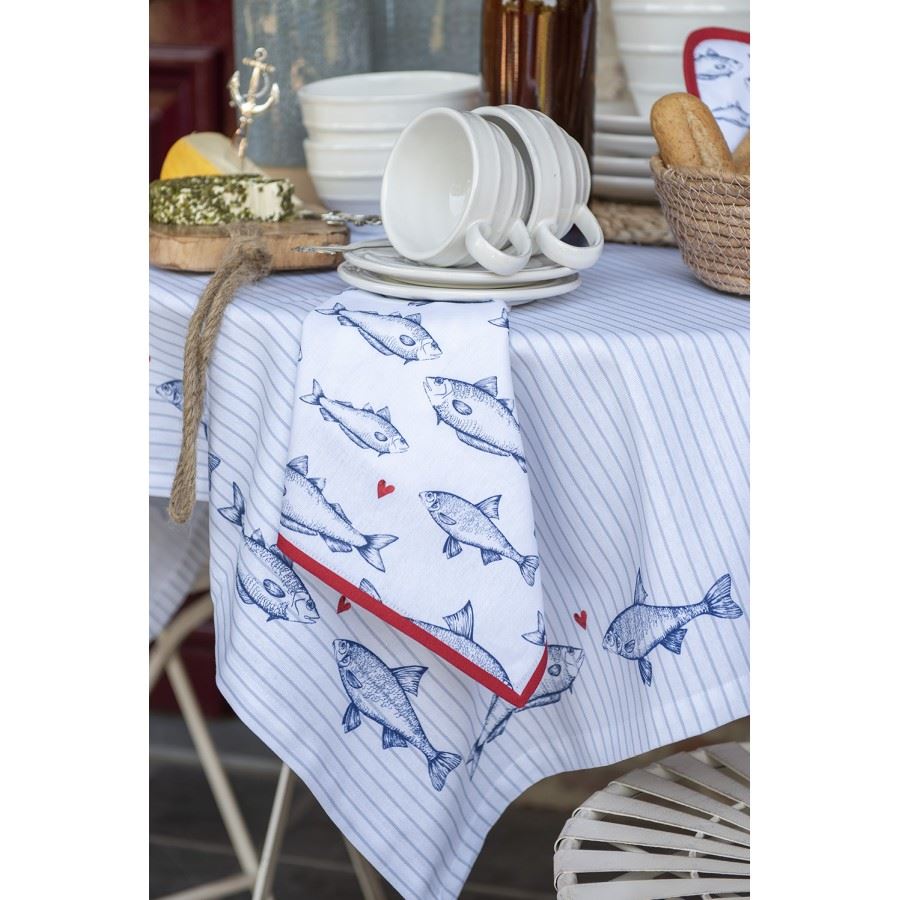 Фартух Clayre & Eef Blue White Fishes, 70*85 см, SSF41
