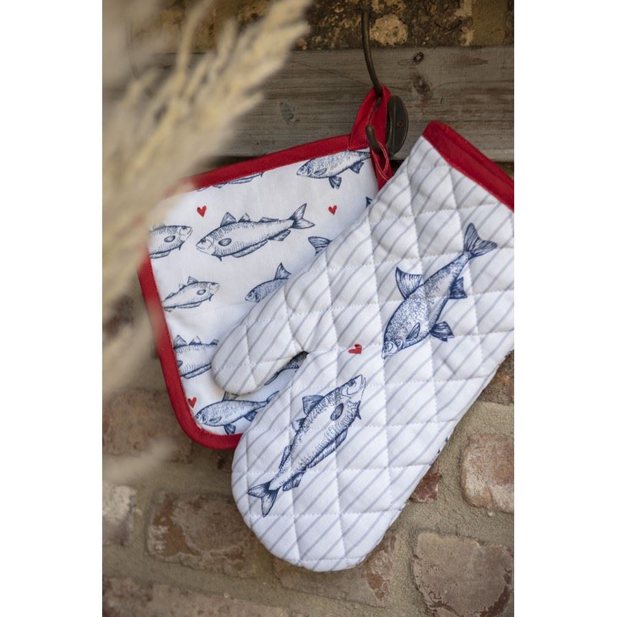 Прихватка-рукавиця Blue White Fishes, 18*30 см, SSF44