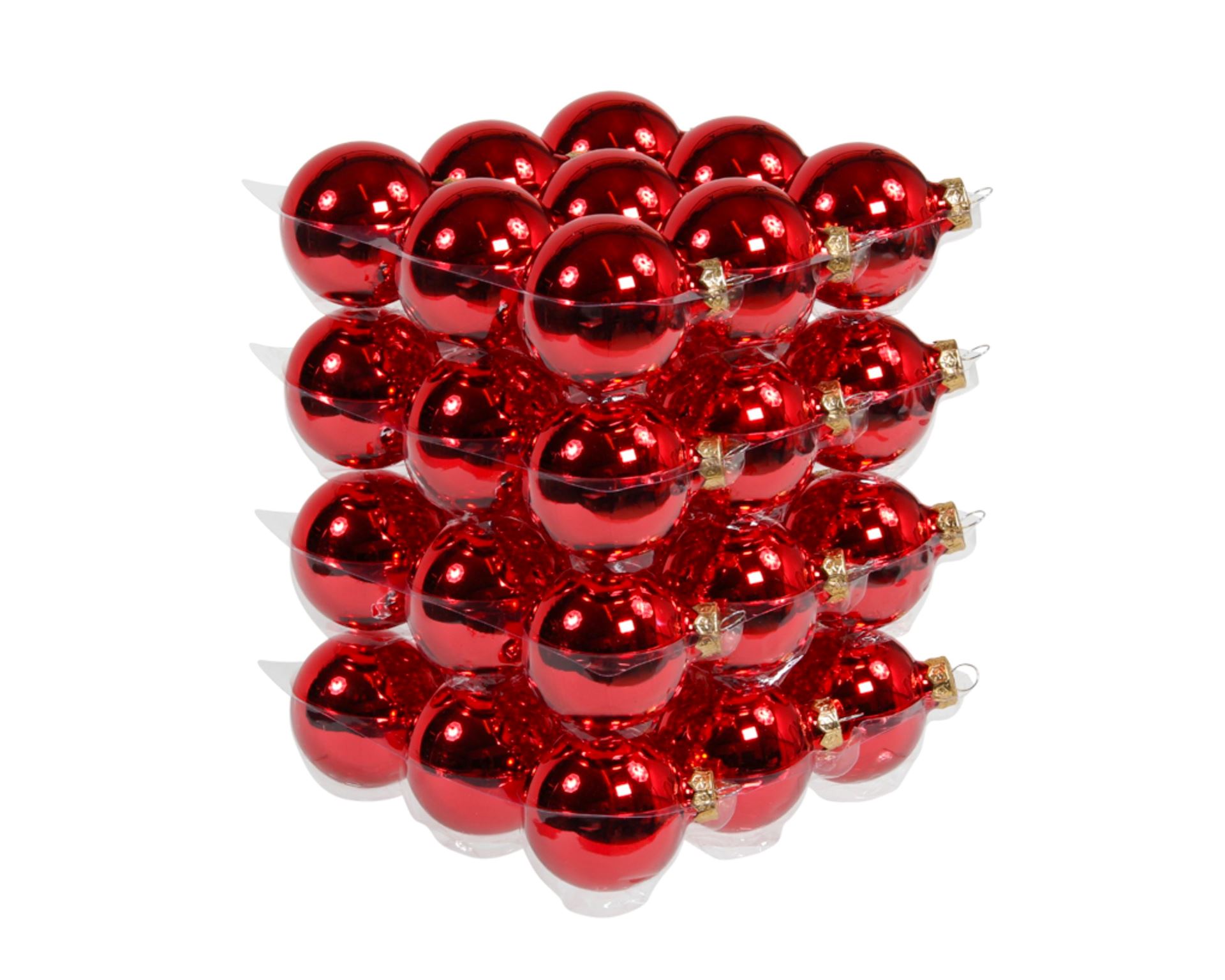 Набір скляних куль для ялинки Сhristmas Red, 36 шт, 6 см, 10.3014