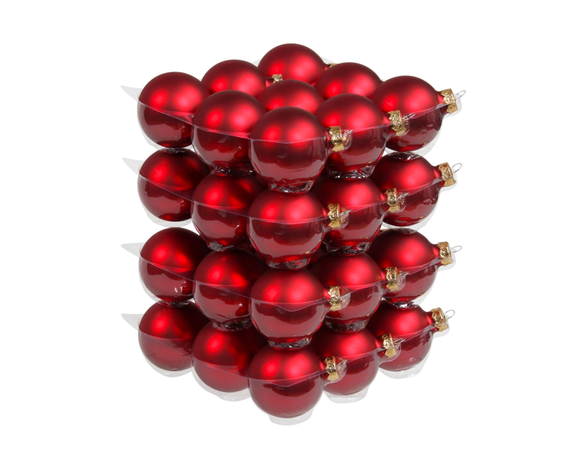 Набір скляних куль для ялинки Сhristmas Red, 36 шт, 6 см, 10.3114