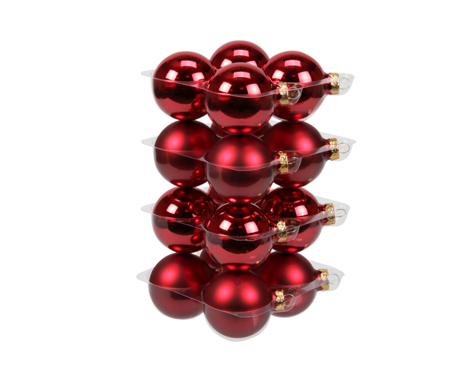 Набір скляних куль для ялинки Сhristmas Red, 16 шт, 6 см, 10.3213