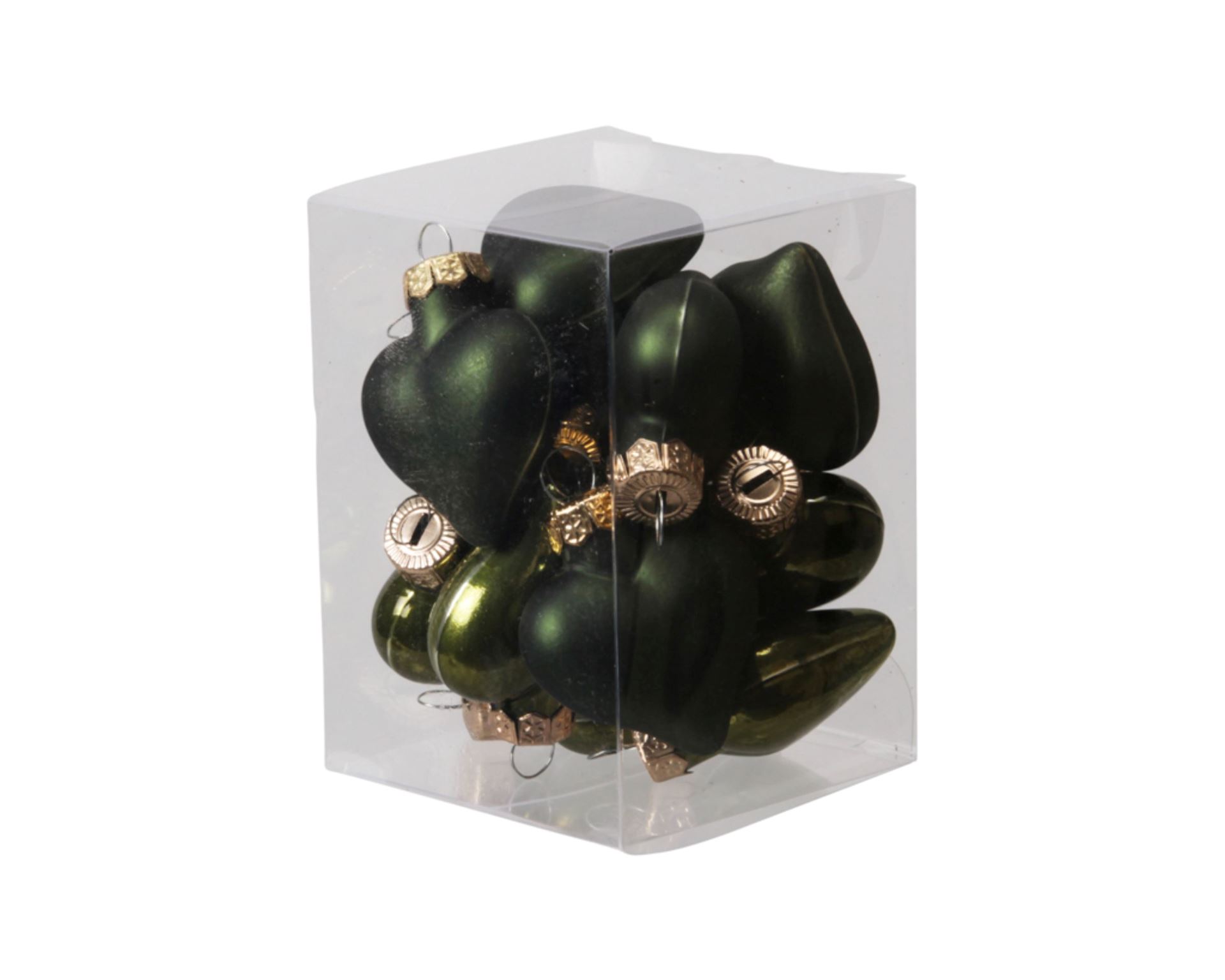 Набір ялинкових прикрас Серце Pine Green, 12 шт, 4 см, 11.3843