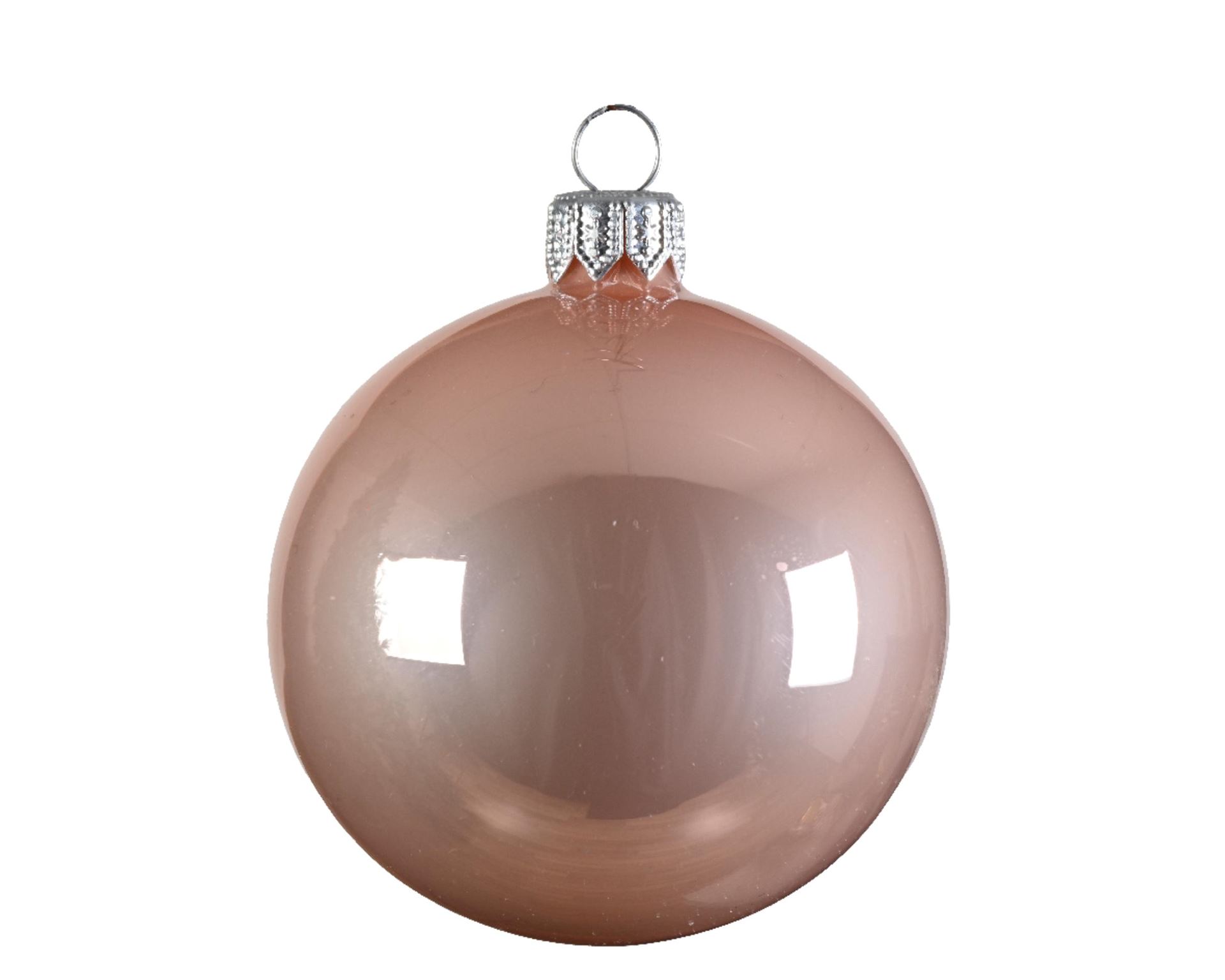 Набір скляних куль для ялинки Blush Pink, 6 шт, 8 см, 11.5494